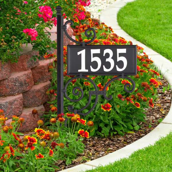 Nite Bright Ironwork Reflective Address Post Sign